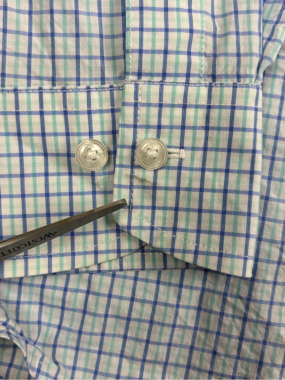 Holderness & Bourne Shirt Mens XL Blue Plaid Tailored Fit Picard Stretch - Picture 10 of 16